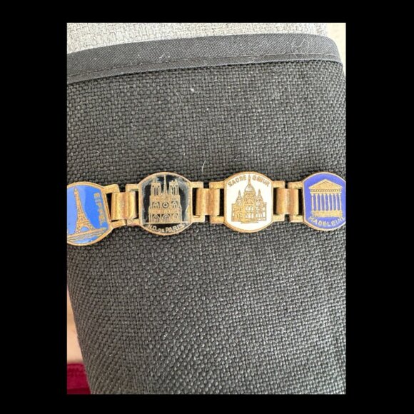 BUNDLE of 7 - 1930s Paris France Landmarks Souvenir Bracelets - Picture 5 of 13